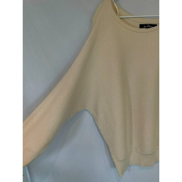 Love Tree Bat Wing Sweater Pullover Round Neck Women's Sz XL in Cream Versatile - Picture 4 of 13